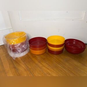 Vintage Tupperware Stackable Bowls Set Harvest Colors 60s/70s Wonders Container